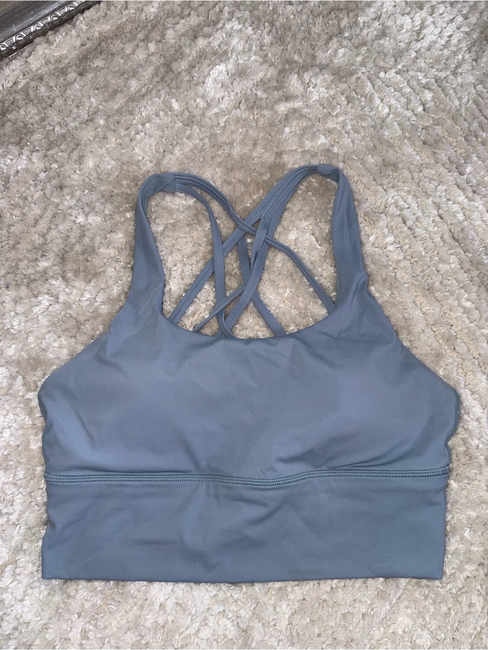 CRZ Yoga Strappy Back Women's Sports Bra - Steel Blue